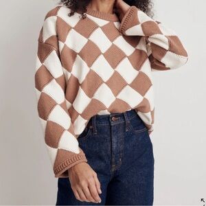 Madewell Diamond Checker Crewneck Sweater
